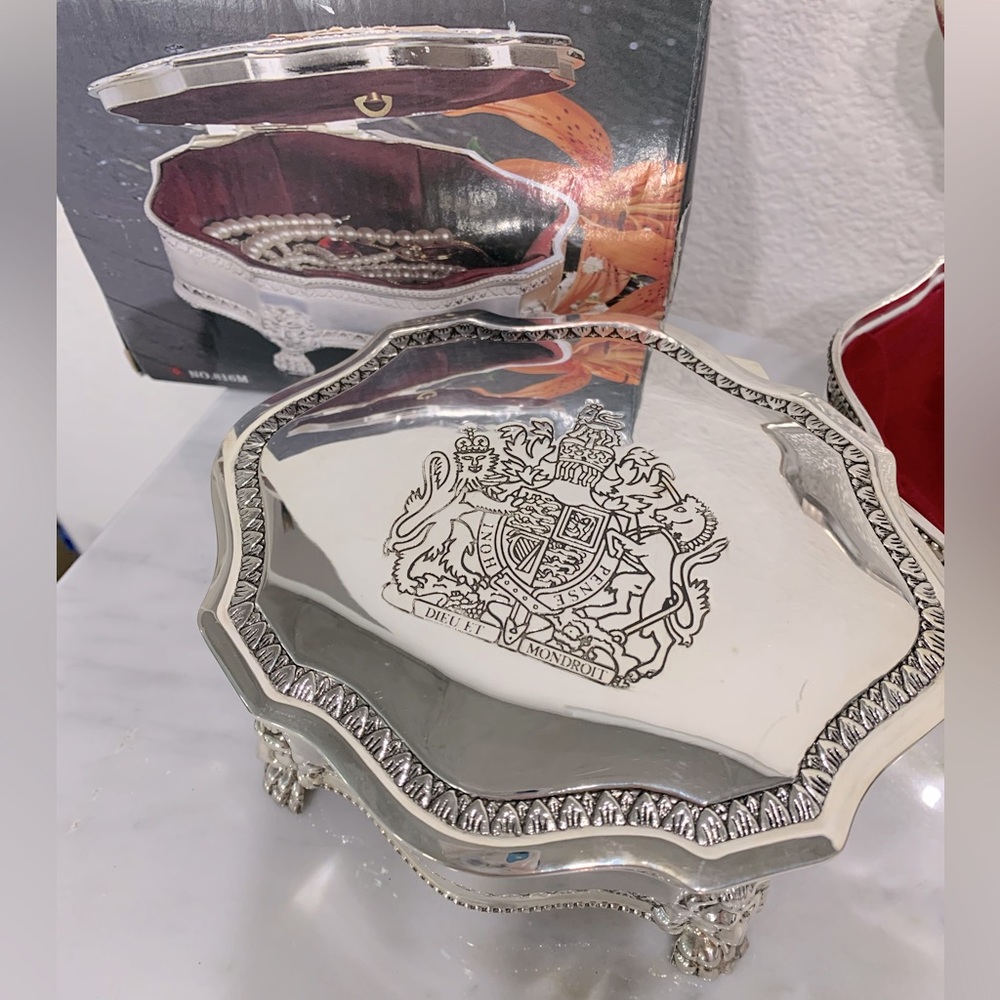 Antique Silver Plated Jewelry Box